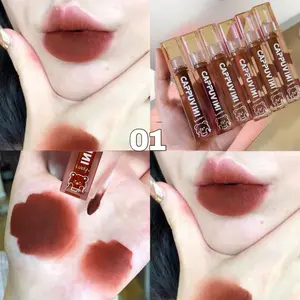 ( PERPCS 1039 ) CAPPUVINI Lucky Bear Velvet Lipmatte / Matte Lipstik Warna Gelap Lip Glaze Velvet Waterproof / Lip Gloss Matte Velvet / Pewarna bibir / lip gloss velvet tahan lama / lip gloss cappuvini