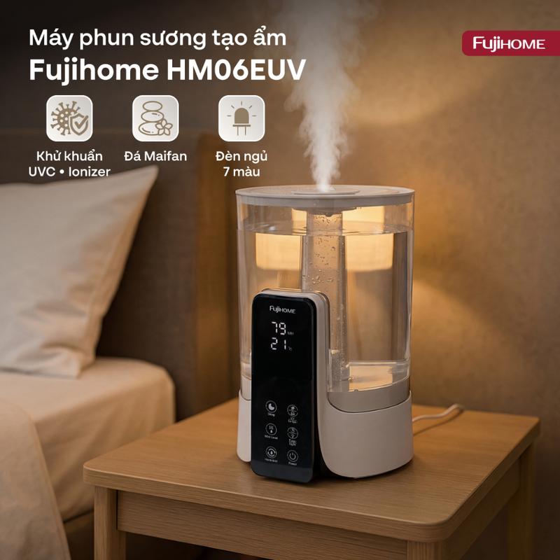 Máy phun sương tạo ẩm 6L Ultrasonic khử khuẩn Nhập Khẩu FUJIHOME HM06EUV, máy…