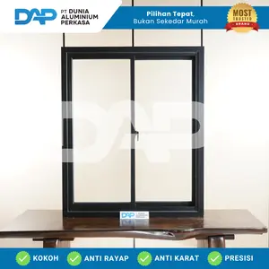 Jendela Sliding L100 x T150 Aluminium 2 Daun Custom Kusen Aluminium + Kaca