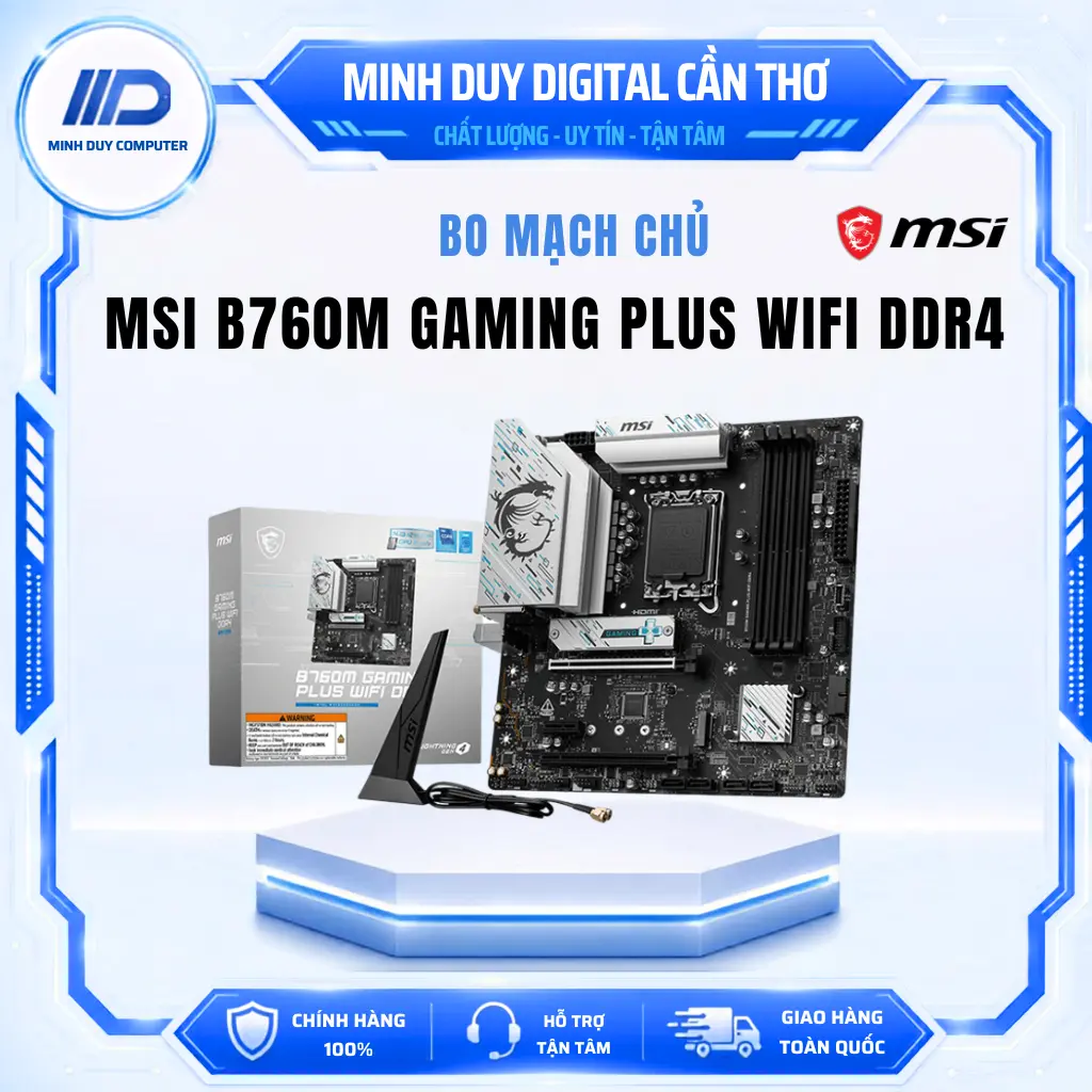 Mainboard MSI B760M GAMING PLUS WIFI DDR4 ( Intel B760, Socket LGA 1700, DDR4 128GB, Micro-ATX) - HÀNG CHÍNH HÃNG BẢO HÀNH 3 NĂM.