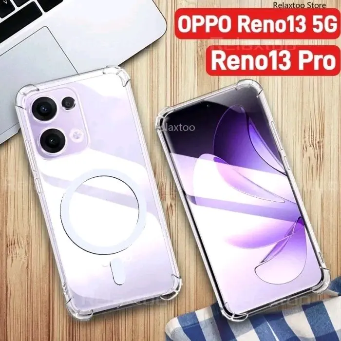 Case Casing For Oppo RENO 13 13F 4G 5G MAGSAFE TPU CLEAR KORI Magnetic Wireless Transparan Softcase Silicone. 7