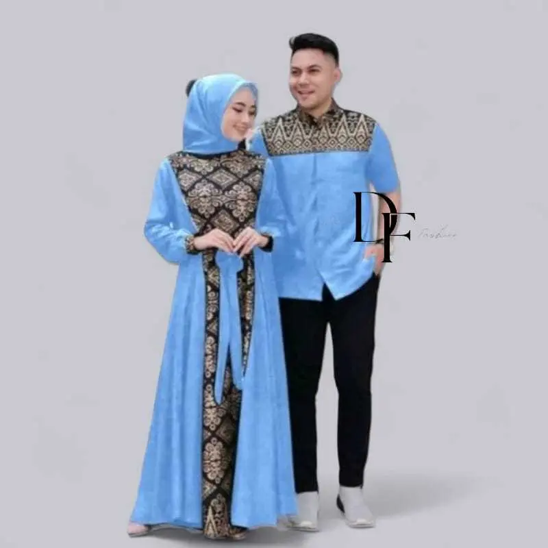 COUPLE IRWANSYAH/BAJU PASANGAN KOMBY BATIK GOLD ADA 3 SIZE UKURAN M L XL DI JAMIN REAL PIC