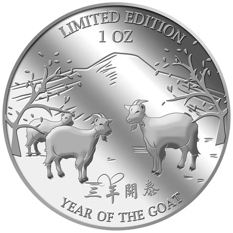 999 Pure Silver | 1 Oz Golden Goat Silver Medallion