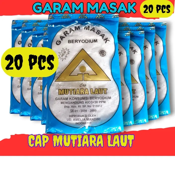 20 PCS + BONUS 1 PCS GARAM DAPUR BERYODIUM  PAKET 20 PCS CAP MUTIARA LAUT / CAP LIMA LIMA 1