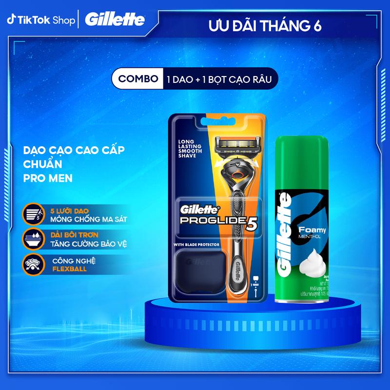 [Mua 1 tặng 1] Dao Cạo Nam GILLETTE Tặng Bọt Cạo Râu GILLETTE Chai 175G (hương ngẫu nhiên)