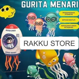 READYSTOCK JELLYFISH DANCE MAINAN ANAK GURITA CUMI MENARI LAMPU LUCU MUSIK BISA DANCING OCTOPUS DENGAN LED BERJALAN CUMICUMI MENYALA Warna Kuning Merah dan Hijau