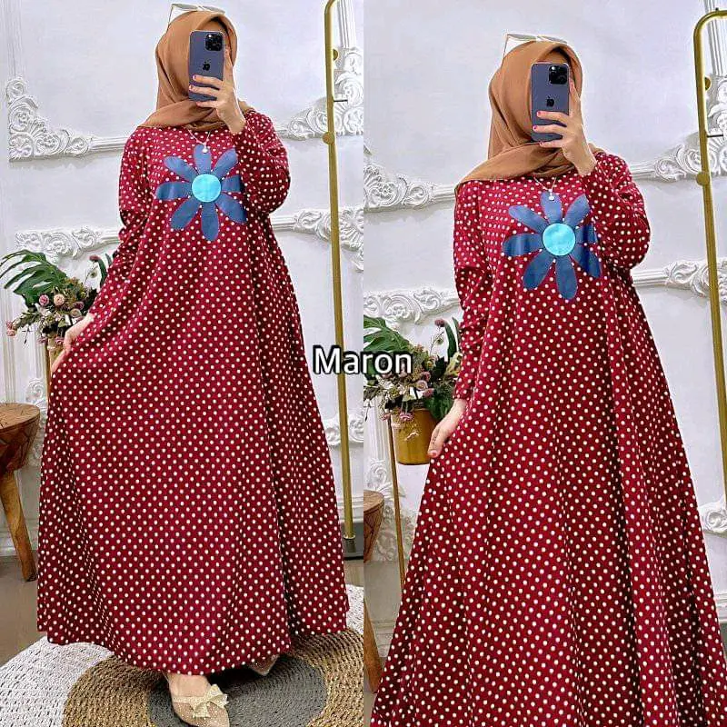fesya  gamis 60k dapat 3 Katun Bunga 4