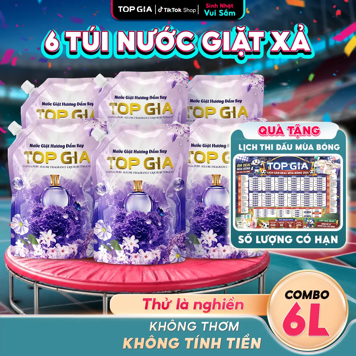 [GIÁ ĐỘC QUYỀN] MUA 3L TẶNG 3L NƯỚC GIẶT XẢ TOP GIA Hương Đắm Say Thơm Lâu Dễ Chịu Sạch Sâu, Ngừa Khuẩn, Mềm Vải Sản Xuất Tại Việt Nam bta