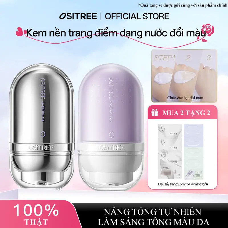 [HOT] OSITREE Kem lót đổi màu – Nâng tông da tự nhiên, làm đều màu da, dưỡng ẩm che khuyết điểm, nhẹ như không khí, giúp da căng bóng mịn màng 25g [Thanh Toán Khi Nhận Hàng]