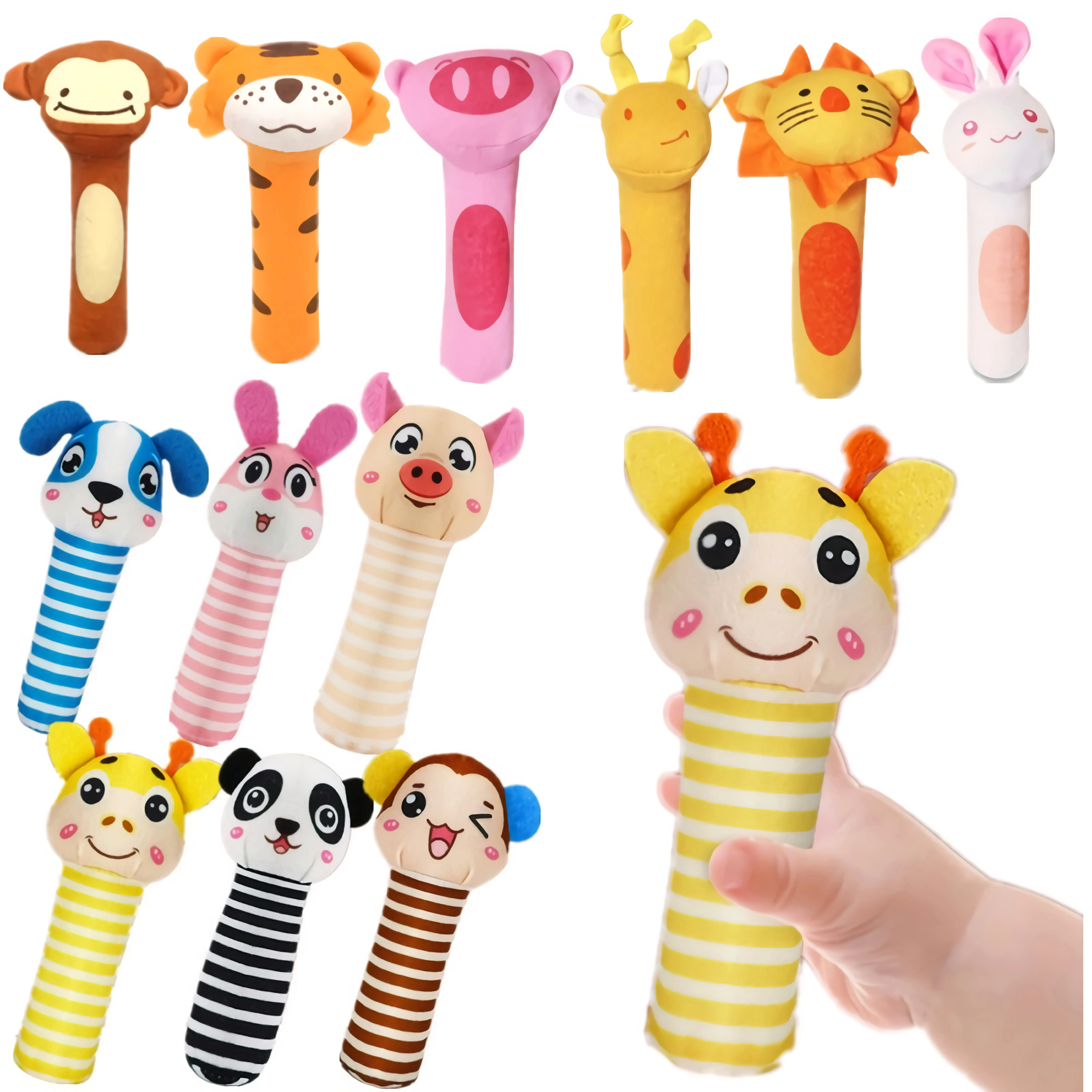 Mainan Bayi Baby Tangan Bunyi Cit Hand Rattle Toy Stick Untuk Bayi Belajar