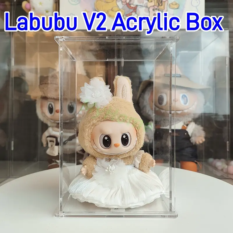 Box Labubu v2 Box Display Figure Labubu v2 kotak labubu Kotak display Action Figure Action Figure Koleksi Mainan Acrylic Box Display Figure Transparent Storage Box