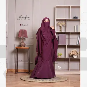 HEEDAYA HAIFA - SET ABAYA FRENCH KHIMAR SYAR’I  PREMIUM ANTI UV GAMIS HAJI UMROH