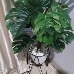 DAUN MONSTERAA JUMBO ARTIFISIAL DAUN PLASTIK HIAS DAUN ARTIFICIAL DEKORASI BUNGA PLASTIK MURAH BAYAR DI TEMPAT