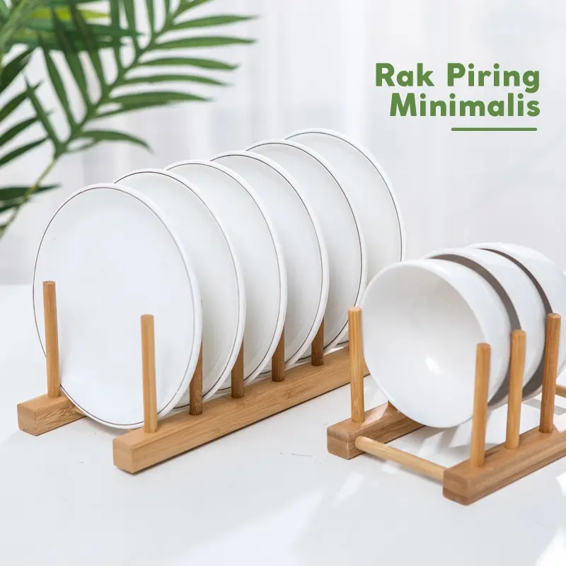 Rak Piring Kayu Aesthetic Rak Gelas Mangkok Mangkuk Mug Terbaru