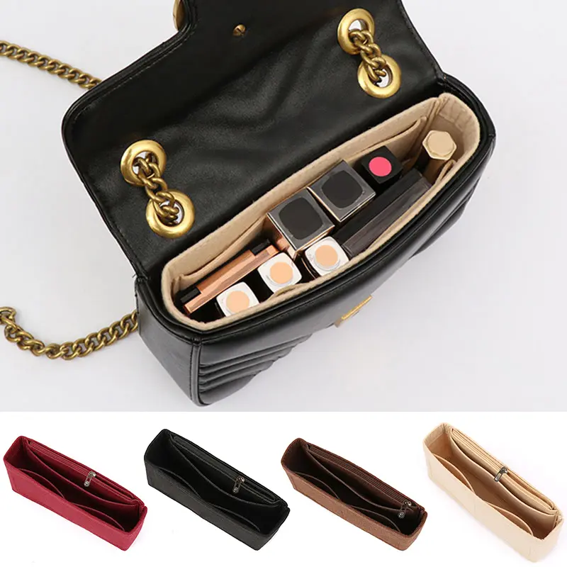 Multi-Pocket Felt Insert Bags Makeup Handbag Organizer Travel Inner Purse Portable Cosmetic Storage Tote