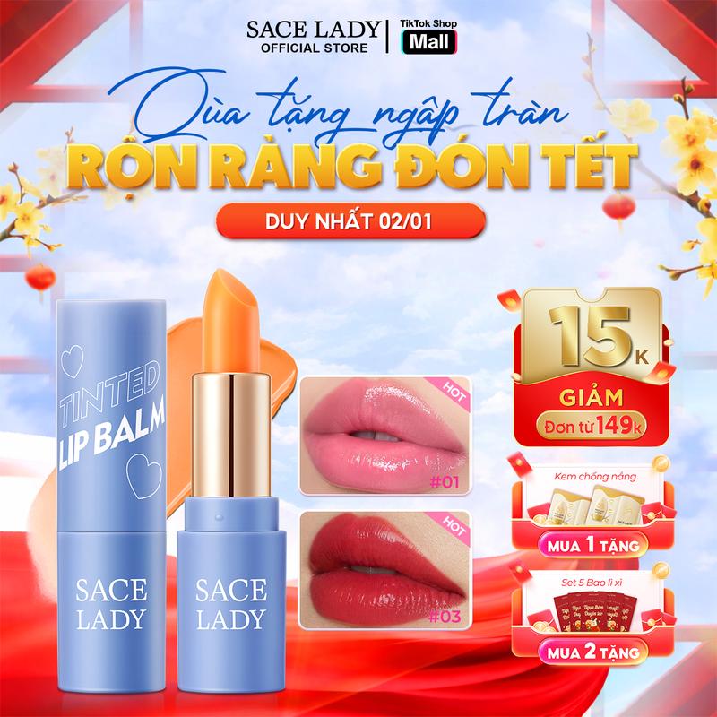 COD Son Môi SACE LADY Đổi Màu Chống Dính Lâu Trôi Không Thấm Nước Cosmetic 3.3g