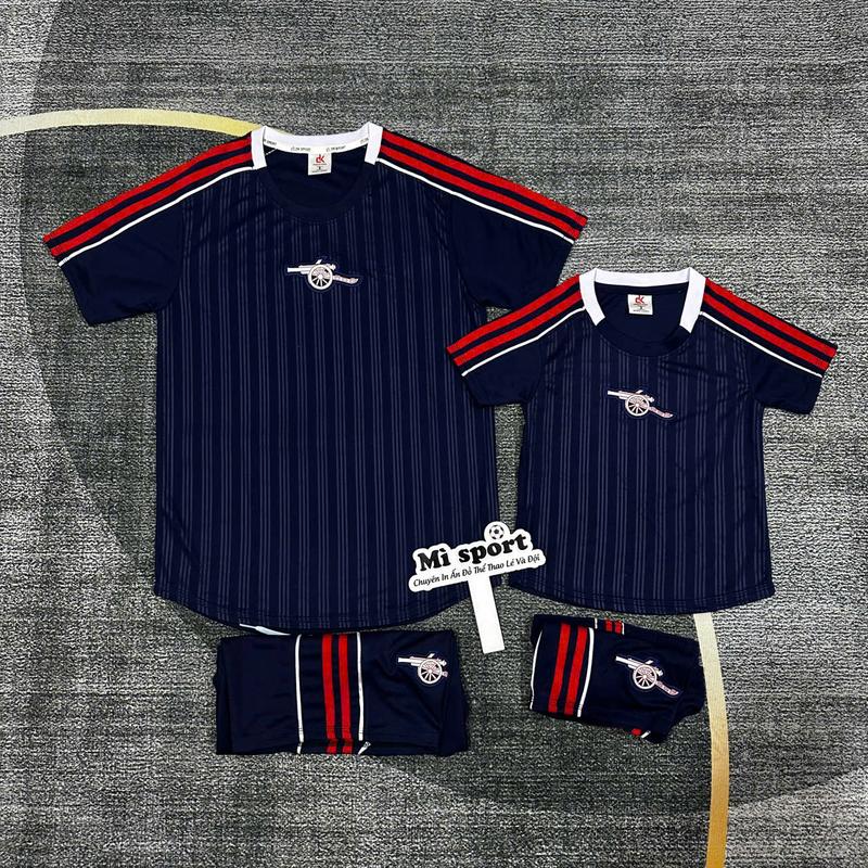 Bộ quần áo bóng đá Arsenal retro - Vải mè cao cấp Logo thêu. In tên số theo yêu cầu