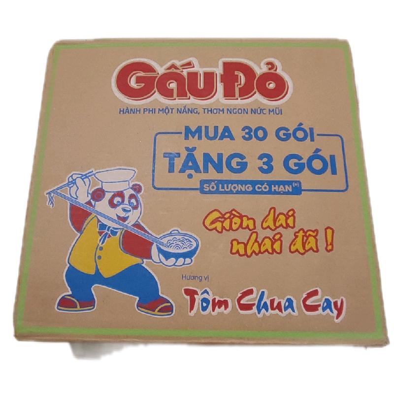 1 thùng mì gấu đỏ tôm chua cay 63g Vị Chua Miến mì sinnu bao bì mới có thể thay đổi