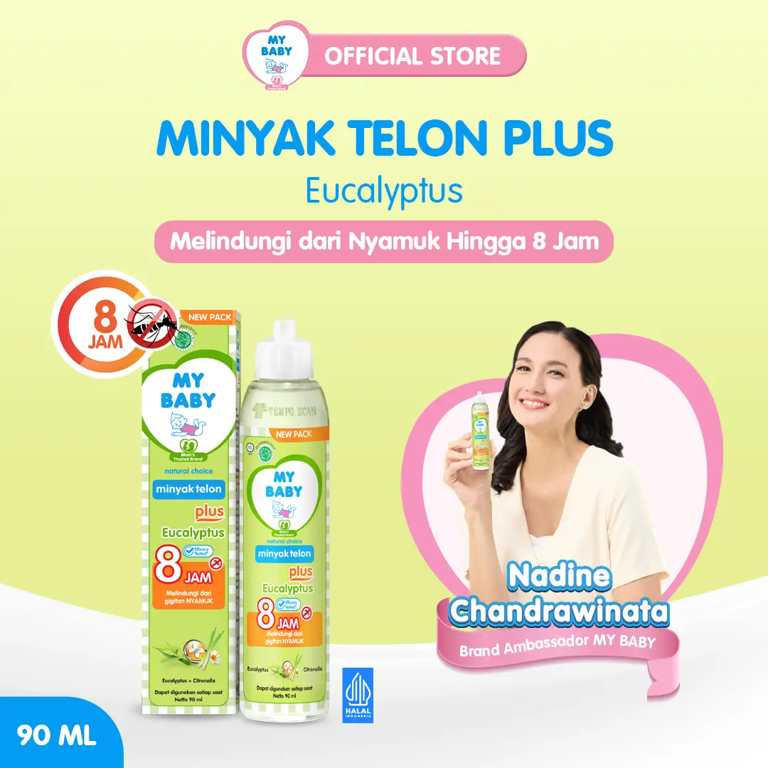 MY BABY Minyak Telon Plus [90 mL] - Minyak Bayi Anti Nyamuk 8 Jam - Exp: 11.2026
