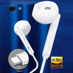 Headset Copotan Branded Earphone Kabel Colokan Tipe C Hi-Res Audio untuk Pengalaman Suara Terbaik