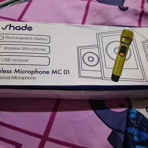 [Exclusive Aji_Mashel] SHADE Mikrofon Nirkabel Profesional UHF Mikrofon Dinamis Genggam Isi Ulang Bluetooth Untuk Karaoke