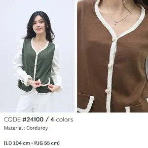 Atasan Blouse Korean Style Premium corduroy Wanita Panjang