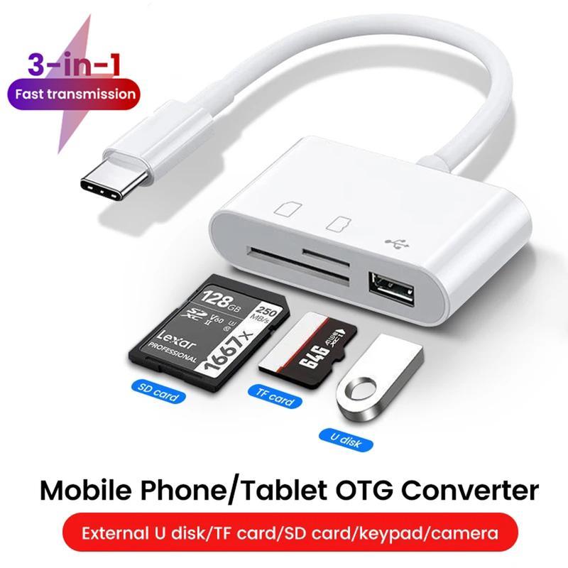 Penyesuai Jenis C Pembaca Kad Memori TF CF SD Penyesuai Kad USB ...