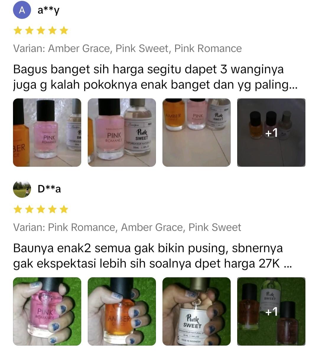 Promo Buy 1 Get 3 Parfum MINISO Pink Romance + Amber Grace Parfum Wanita Tahan Lama Perfume