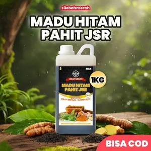 1 KG Madu Hitam Pahit JSR Plus - Madu Herbal Ekstrak Daun Insulin Mahoni Sambiloto Jamu Godongan Brotowali Efektif Diabetes Asam Urat dan Kolestrol Si Lebah Merah