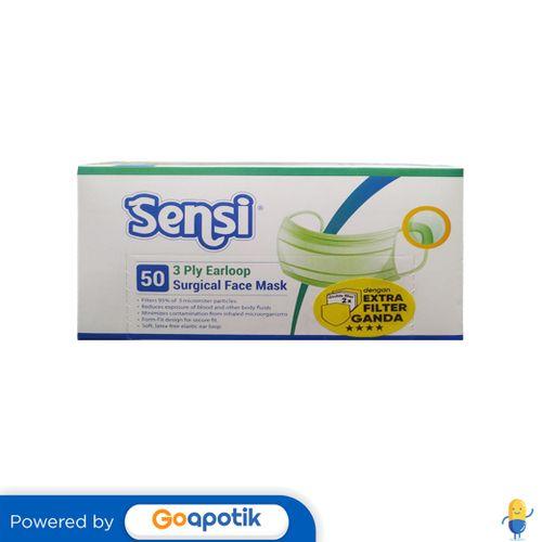Gambar SENSI 3PLY SURGICAL FACE EARLOOP MASKER 50 PCS dari Apotek Adapotek Padangsambian by GoApotik Kota Denpasar Tokopedia