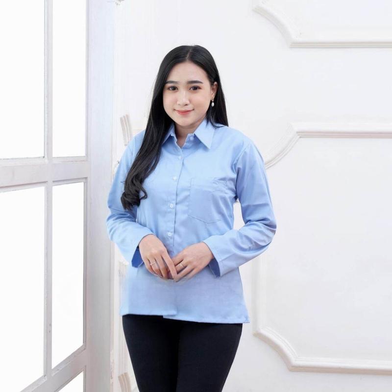 Kemeja Atasan Wanita Oversize Polos Kemeja Olivia 0
