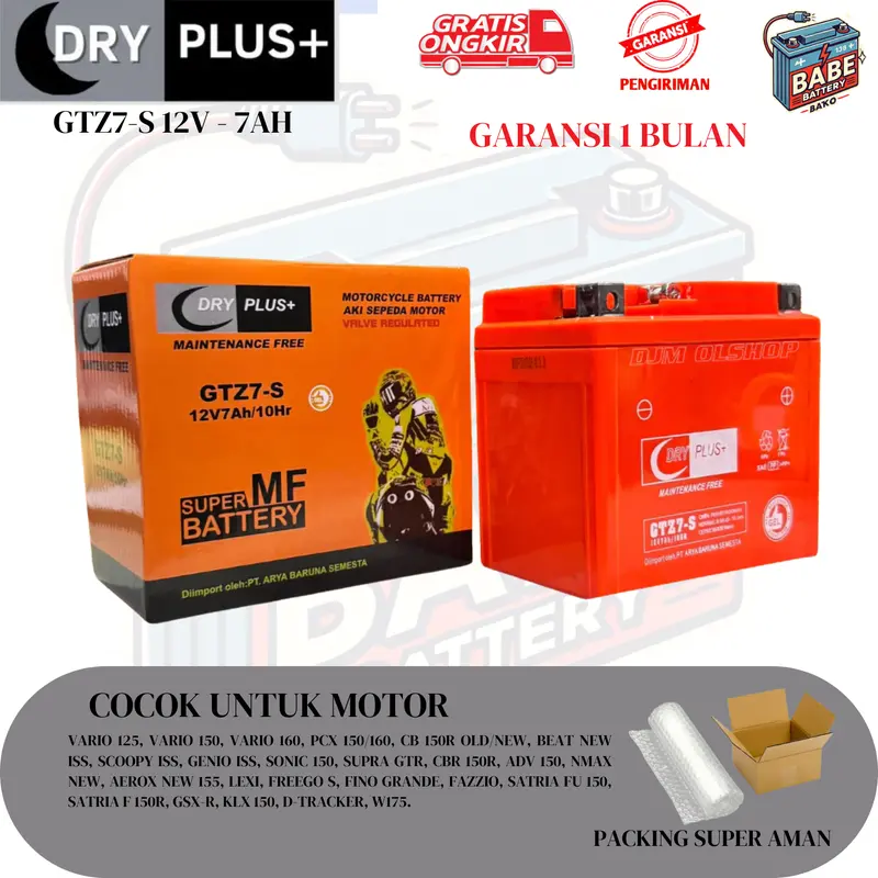 Aki Motor Vario Techno 125 CBS, Vario 150 New, Vario 125 Old GTZ7S DRY PLUS+ Alat Foto 0