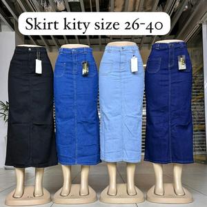 Jeans Denim Ledias Skrit Acid Wash 100% Kain Tidak Berdaya