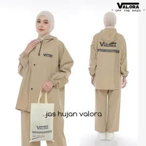 VALORA Jas Hujan Stelan Pria Wanita Kain Tebal Kuat Elatis Anti Air Anti REMBES