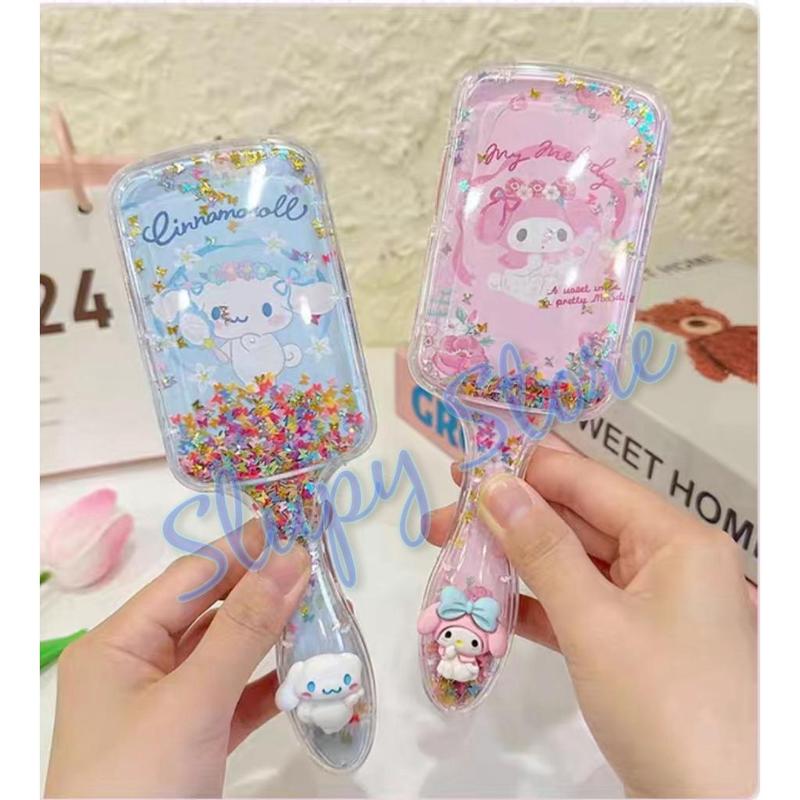 SLP Sisir sikat rambut gliter Kuromi My Melody Cinnamoroll Pochacco 3