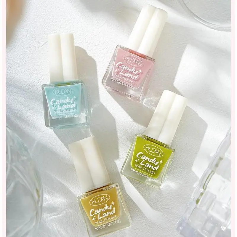 Kudan Candy Land 10ML Cat Kutek Kuku Jari Tangan Kutikula Wanita Nail Polish Sun UV Lamp Peel Off Kering Art 4