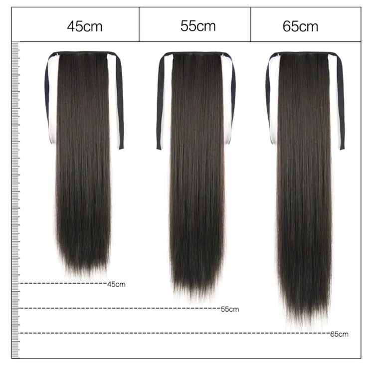 Ponytail Lurus Panjang Extension Hair clip Halus Tebal 45cm, 55, 65cm 2