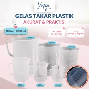 Gelas Takar Jug Measuring Cup Alat Kitchenware Bakeware Plastik Transparan 100ml - 1000ml
