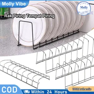 Rak Pengeringan Piring Mangkuk Stainless Steel - Satu Lapis (Penyusun)