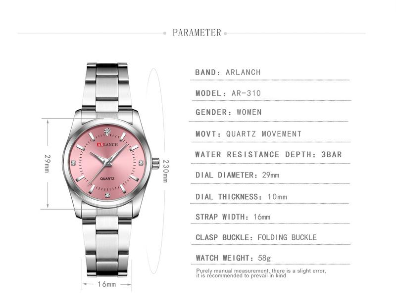 Product Introduction of ARLANCH Simple Korean Style Women's Watch Trend Quartz Waterproof Stainless Steel Watch 310 27