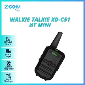 Walkie Talkie Mini HT KD-C51 dengan Adaptor Antena dan Pengaturan Tingkat Kebisingan Latar Belakang