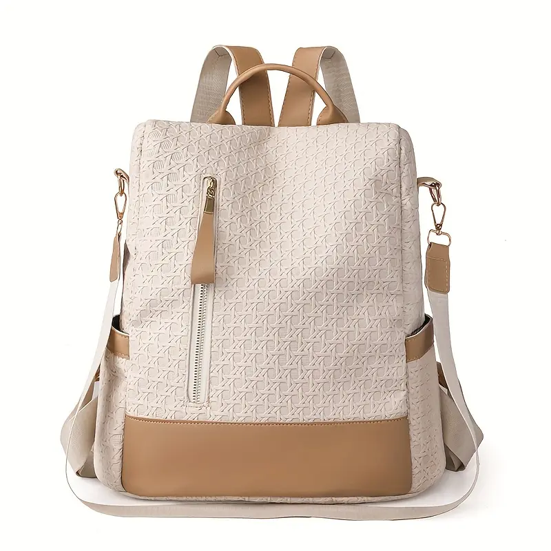 Tas Ransel Wanita COD Anti PEncurian Multifunsi Dapat Selempang Motif Embos Kulit Sekolah 2