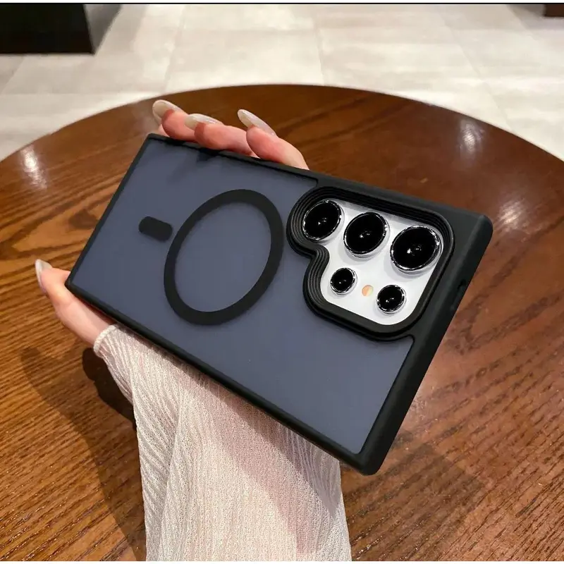 Casing Hybrid Dove Black Edition Magsafe Case A05 A05s A06 A15 A16 A24 A25 A26 A34 A35 A36 A54 A55 A55 S20FE S21FE S23FE S24FE S21 Ultra S22+ S23+ S24+ S22 S23 S24 S25 Ultra Plus 7