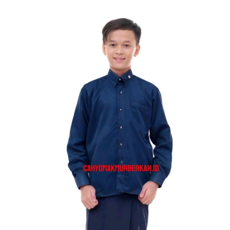Kemeja Polos Anak Usia 1-14 Tahun Kemeja Anak Laki-laki Lengan Panjang Formal anak atasan Baju Katun Putih Hitam Cowok 5
