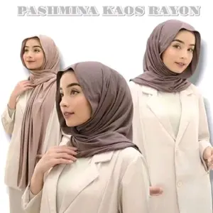 Pashmina Kaos Rayon Super Premium Stretch Turkey Hijab Kerudung Syal - Ukuran 180 x 60cm Instan Wanita Muslim Panjang