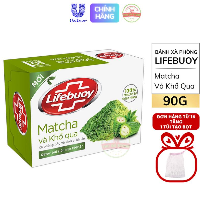 Bánh Xà Phòng Lifebuoy Matcha Khổ Qua Bảo Vệ Khỏi 99.9% Vi Khuẩn 90G Tặng Túi Tạo Bọt Mua Từ 1K