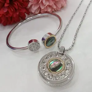 Set Kalung Kesehatan + Gelang Kesehatan Wanita Quantum Pendant Health Titanium Anti Karat