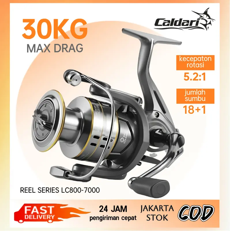 reel pancing shijiro p50  power handel joran pancing daido reel pancing putar Spinning Reel mesin poros kawat logam gulungan umpan Rasio kecepatan5.2:1 alat Rell Pancing rel pancing power handle