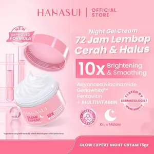Hanasui Glow Expert Night Cream New Improved Formula - Gel Cream Krim Malam