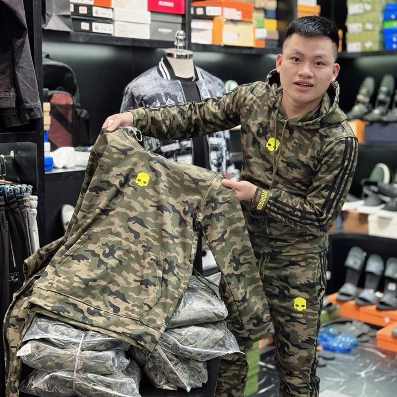 Bộ nỉ bông pha dàn di nam QCCc loại 1 hoạ tiết dành cho nam